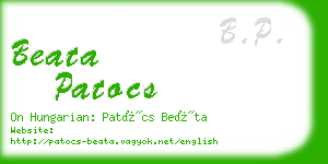 beata patocs business card